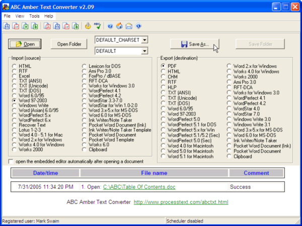 ABC Amber Text Converter