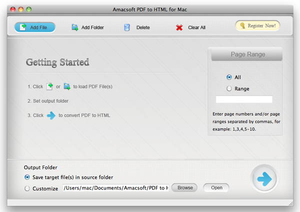 Amacsoft PDF to HTML for Mac