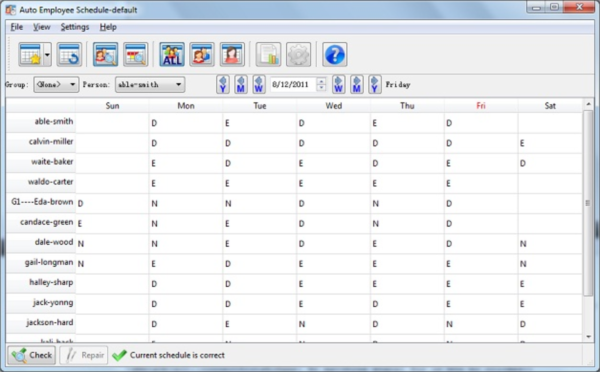 Auto Employee Schedule