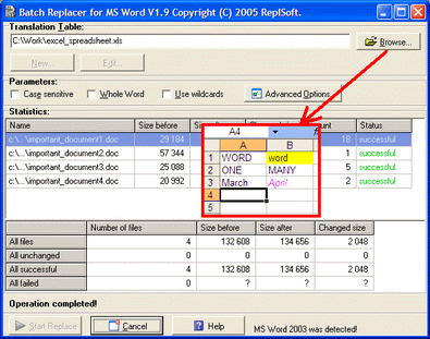 Batch Replacer for MS Word