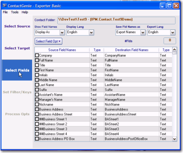 ContactGenie Exporter Basic Ed