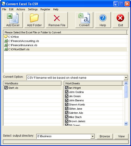 Convert Excel To CSV