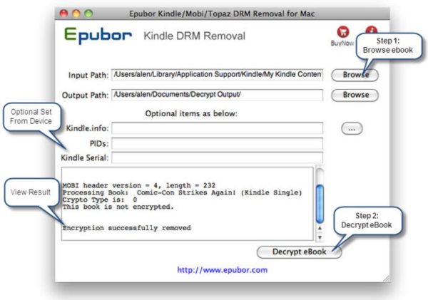Epubor Kindle DRM Removal for Mac