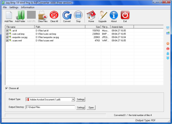 Jpg Bmp Tif Wmf Png to Pdf Converter