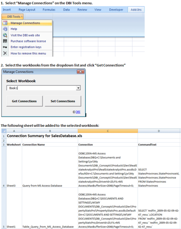 Manage Connections for Microsoft Excel