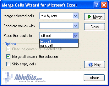 Merge Cells Wizard for Excel