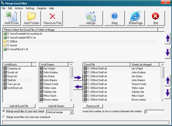 Merge Excel Files