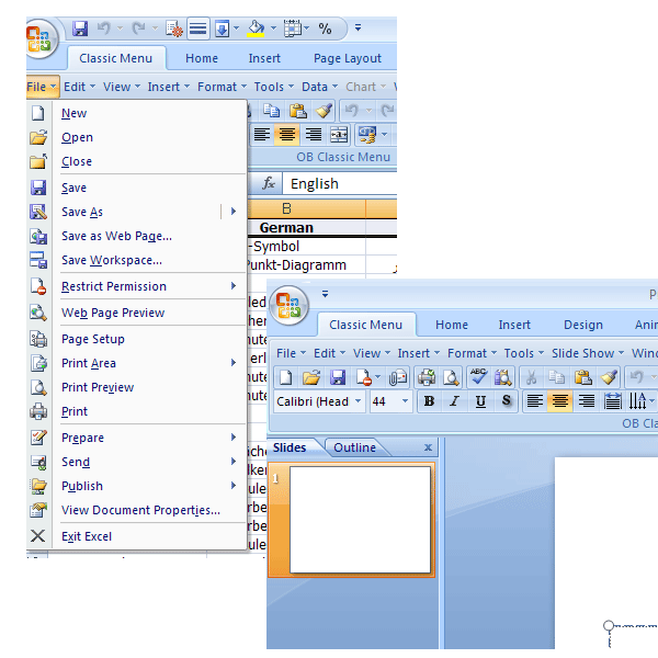 OB Classic Menu for Office 2007