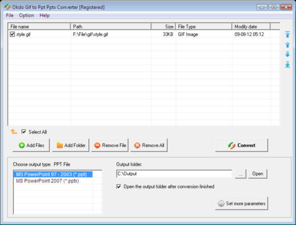 Okdo Gif to Ppt Pptx Converter