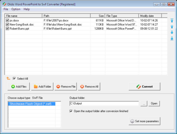Okdo Word PowerPoint to Swf Converter