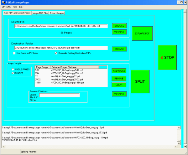 PDF Split Merge Pages