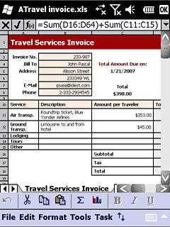 PTab Spreadsheet