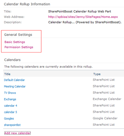 SharePoint Calendar Rollup