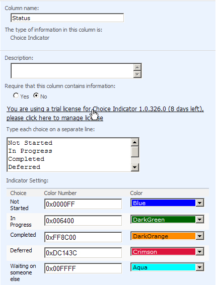 SharePoint Choice Indicator