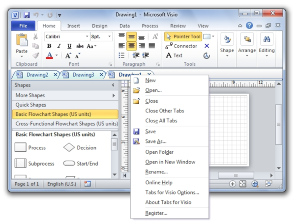 Tabs for Visio 64bit