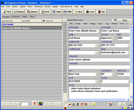 Volunteer Organizer Deluxe