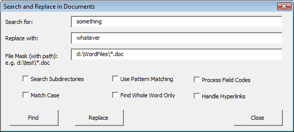 Word Search and Replace