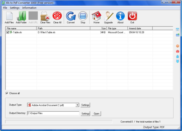 Xls to Pdf Converter 3000