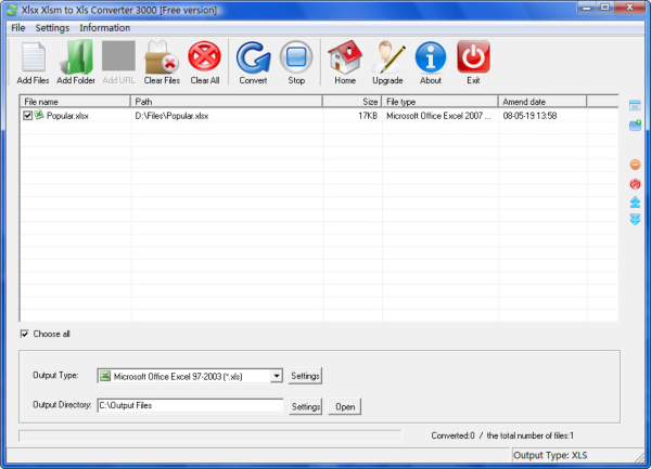 Xlsx Xlsm to Xls Converter 3000