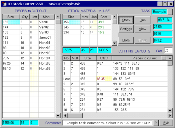 1D Stock Cutter Free