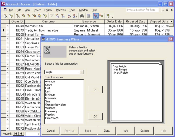 4TOPS Data Analysis for MS Access XP/03