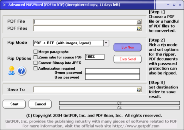 Advanced PDF to RTF Converter