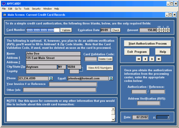 AnyCard: Credit Card Processing Software