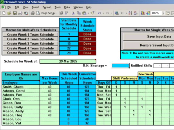 Automatically Schedule Your Employees to 3 Shifts with Excel