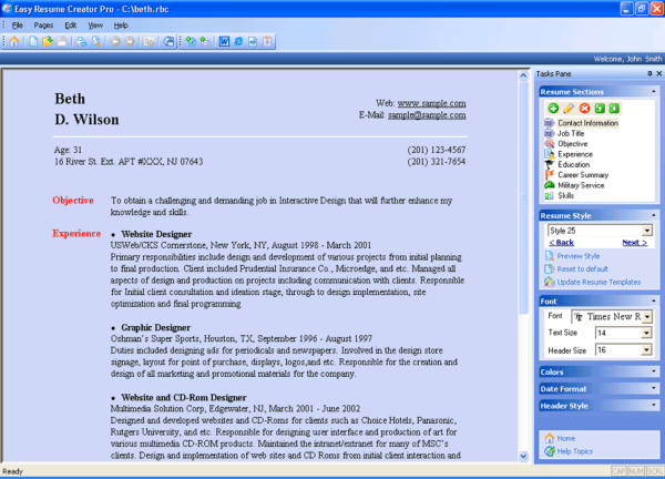 Easy Resume Creator Pro