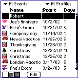 OurAgenda Calendar event manager(Palm OS)