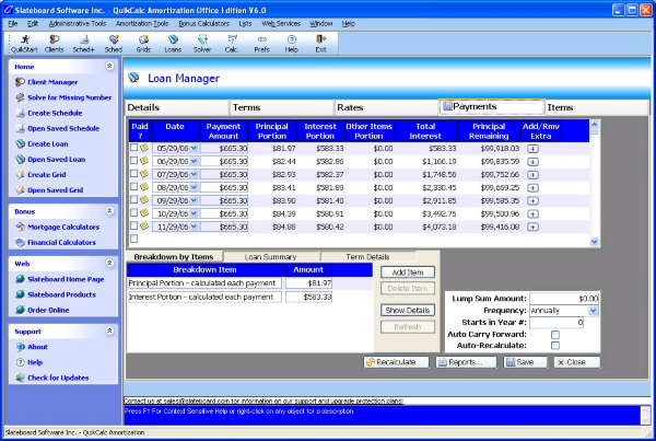 QuikCalc Mortgage & Loan Manager Personal Edition