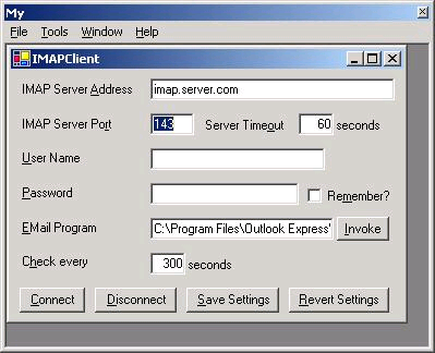 Simple System Tray IMAP Client