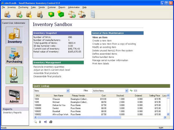 Small Business Inventory Control Pro