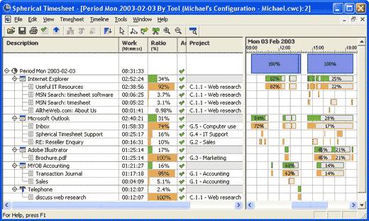 Spherical Timesheet Time Tracking Software