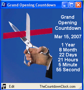 T-Minus Grand Opening Countdown