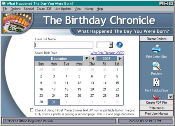 The Birthday Chronicle