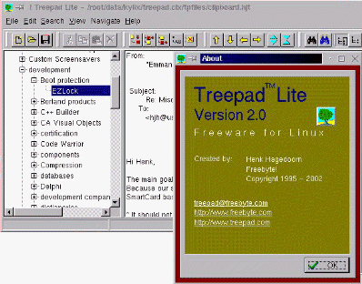 ! TreePad Lite for Linux