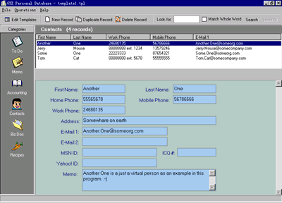 GYZ Personal Database