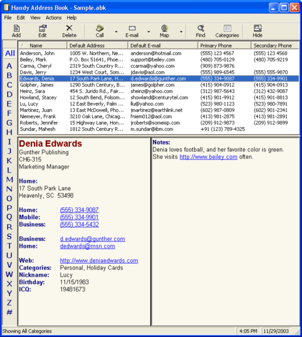 Handy Address Book