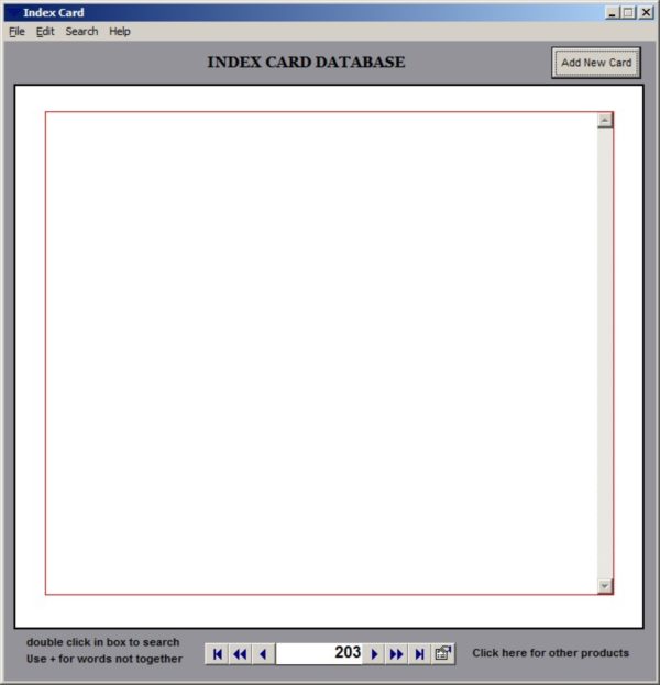 Index Card Database