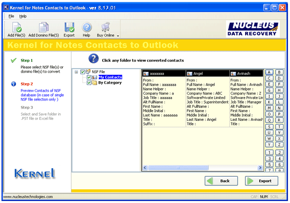 Kernel for Notes Contacts to Outlook