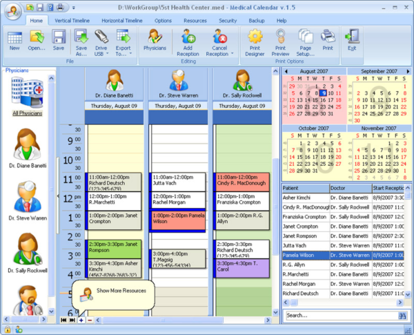 Medical Calendar for Workgroup