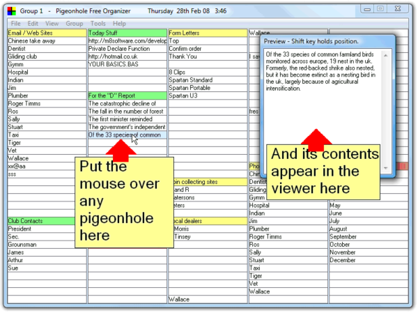 Pigeonhole Free Organizer