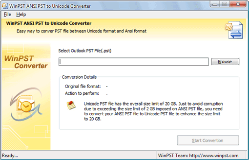 WinPST Ansi PST to Unicode Converter Free