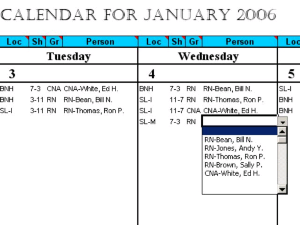 Let Excel Calendar 50 People to 3 Shifts