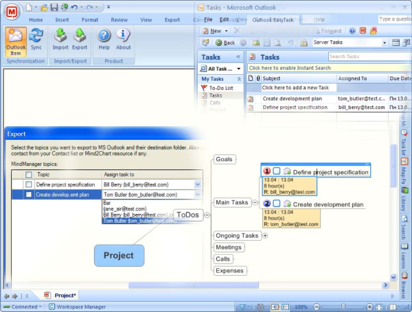 Outlook EasyTask for MindManager