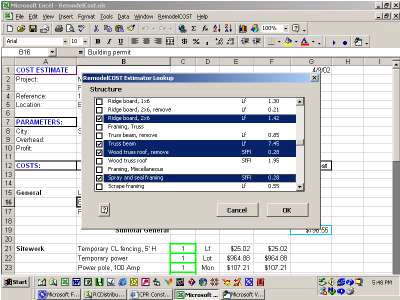 RemodelCost Estimator for Excel