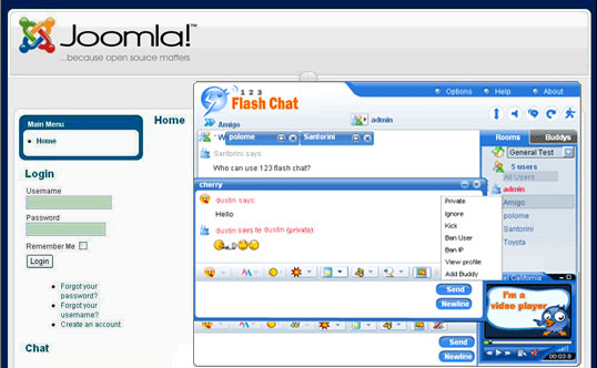 123 Flash Chat Joomla Module/Component