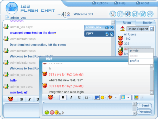 123 Flash Chat Server