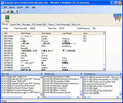 IMCaster E-Marketer for ICQ